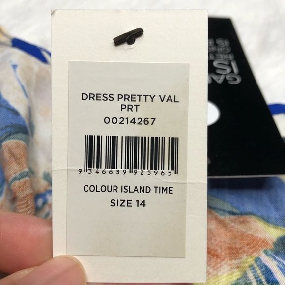 Loralette NWT Blue Pretty Val Print Flutter Sleeves Hi-Lo Maxi Dress Size 14 - Picture 13 of 13